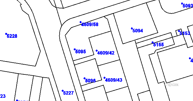 Parcela st. 4609/42 v KÚ Královo Pole, Katastrální mapa