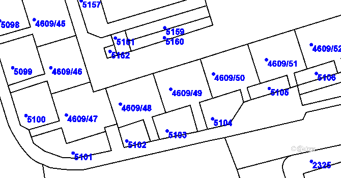 Parcela st. 4609/49 v KÚ Královo Pole, Katastrální mapa
