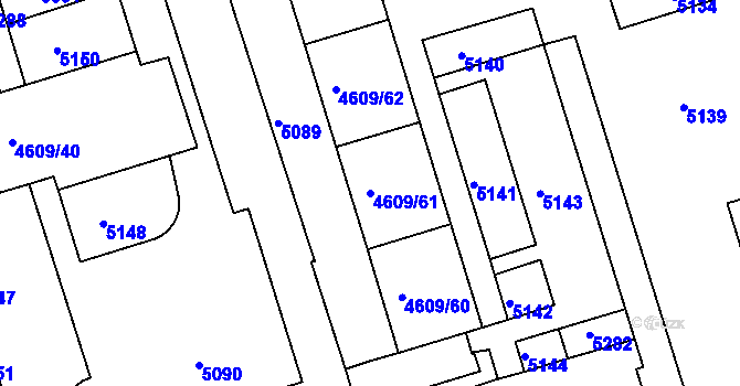 Parcela st. 4609/61 v KÚ Královo Pole, Katastrální mapa