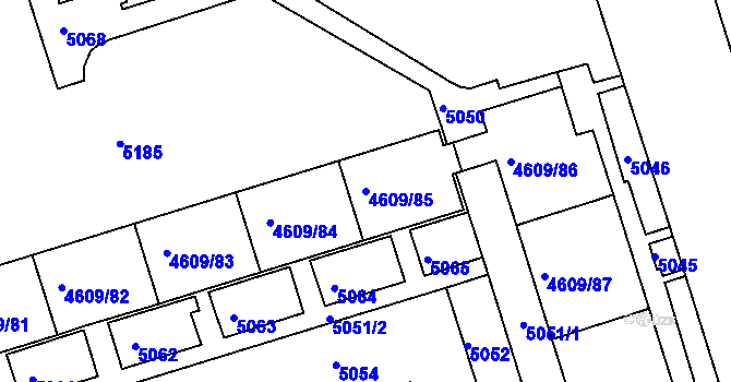 Parcela st. 4609/85 v KÚ Královo Pole, Katastrální mapa