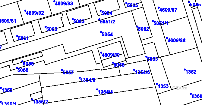 Parcela st. 4609/89 v KÚ Královo Pole, Katastrální mapa