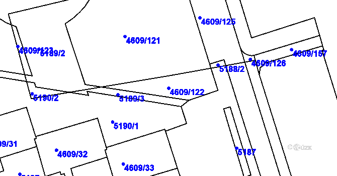 Parcela st. 4609/122 v KÚ Královo Pole, Katastrální mapa