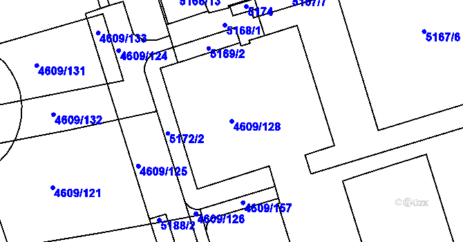 Parcela st. 4609/128 v KÚ Královo Pole, Katastrální mapa
