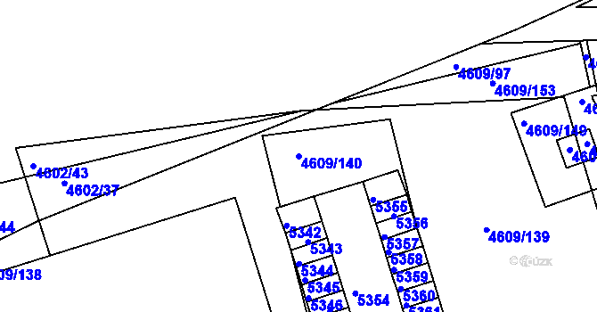 Parcela st. 4609/140 v KÚ Královo Pole, Katastrální mapa