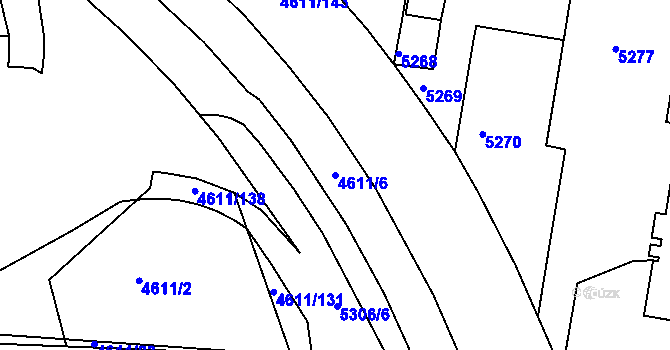 Parcela st. 4611/6 v KÚ Královo Pole, Katastrální mapa