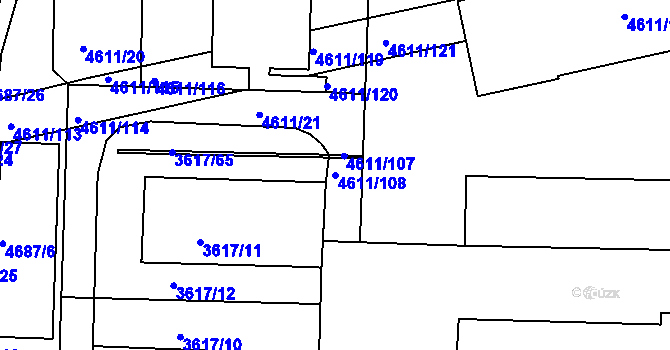 Parcela st. 4611/108 v KÚ Královo Pole, Katastrální mapa