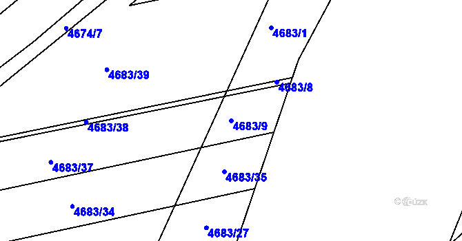 Parcela st. 4683/9 v KÚ Královo Pole, Katastrální mapa