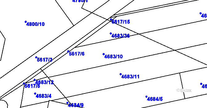Parcela st. 4683/10 v KÚ Královo Pole, Katastrální mapa