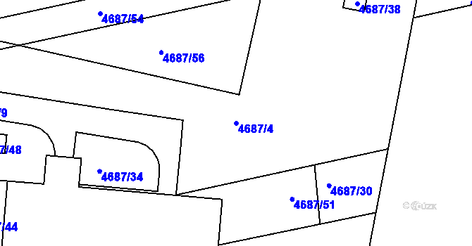 Parcela st. 4687/4 v KÚ Královo Pole, Katastrální mapa