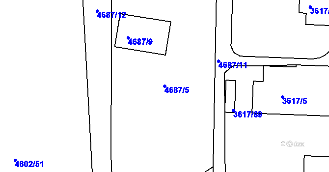 Parcela st. 4687/5 v KÚ Královo Pole, Katastrální mapa