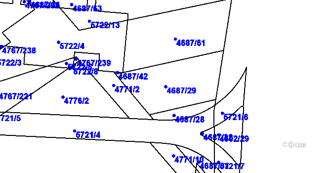 Parcela st. 4687/29 v KÚ Královo Pole, Katastrální mapa