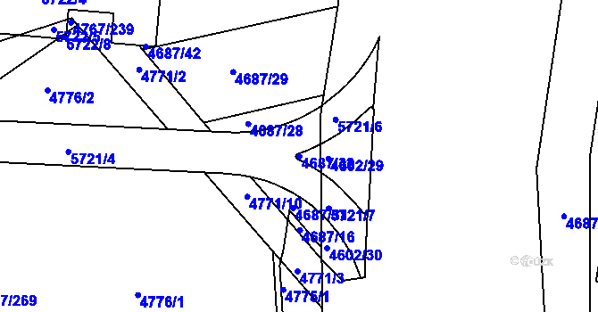 Parcela st. 4687/32 v KÚ Královo Pole, Katastrální mapa