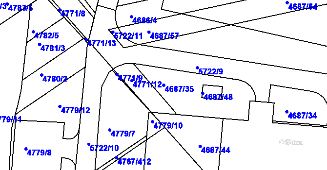 Parcela st. 4687/35 v KÚ Královo Pole, Katastrální mapa