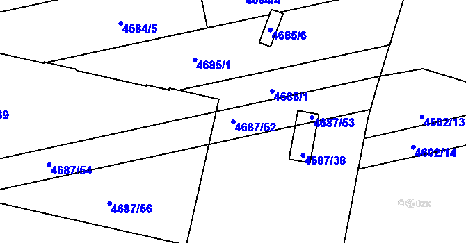 Parcela st. 4687/52 v KÚ Královo Pole, Katastrální mapa