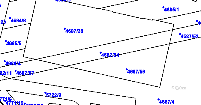Parcela st. 4687/54 v KÚ Královo Pole, Katastrální mapa
