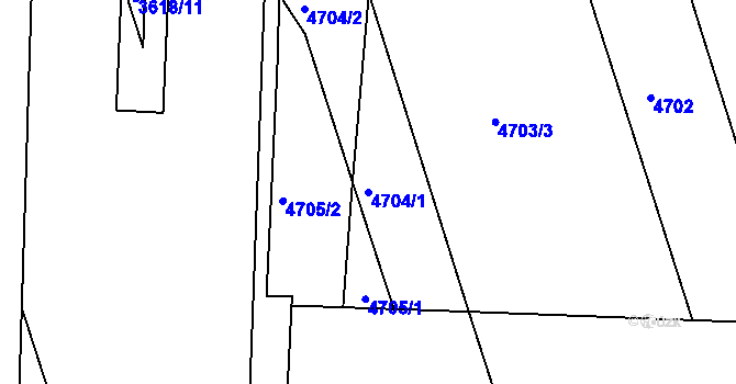 Parcela st. 4704/1 v KÚ Královo Pole, Katastrální mapa