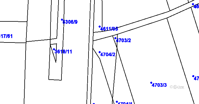 Parcela st. 4704/2 v KÚ Královo Pole, Katastrální mapa