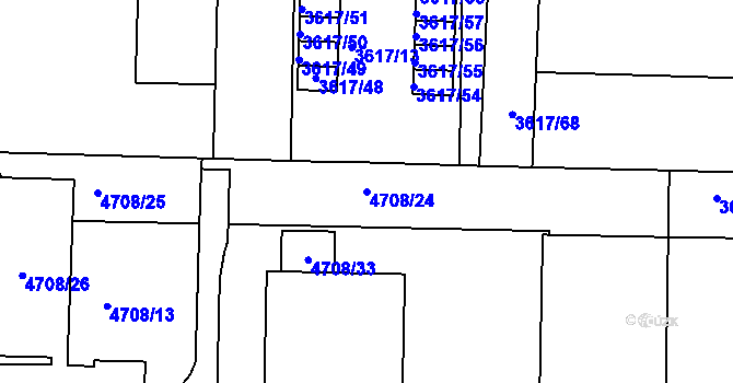 Parcela st. 4708/24 v KÚ Královo Pole, Katastrální mapa