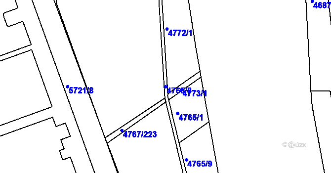 Parcela st. 4765/8 v KÚ Královo Pole, Katastrální mapa