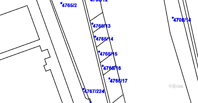 Parcela st. 4765/15 v KÚ Královo Pole, Katastrální mapa