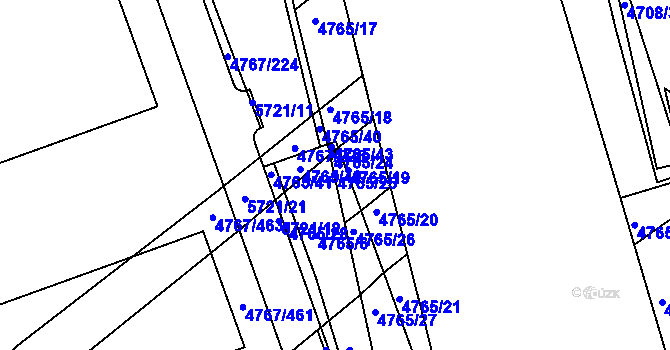 Parcela st. 4765/25 v KÚ Královo Pole, Katastrální mapa