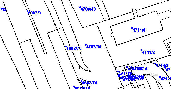 Parcela st. 4767/15 v KÚ Královo Pole, Katastrální mapa
