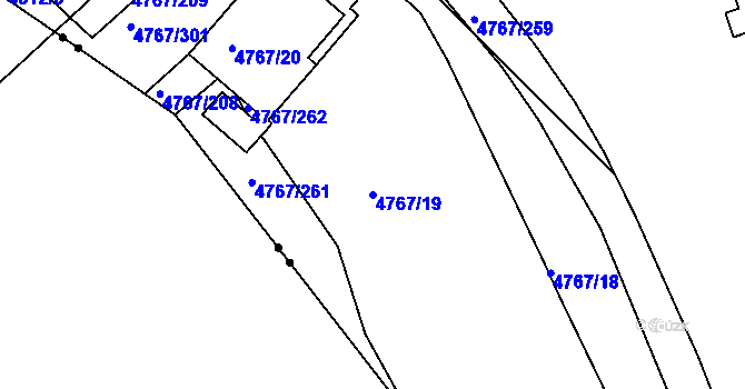 Parcela st. 4767/19 v KÚ Královo Pole, Katastrální mapa