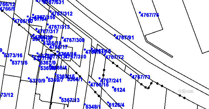 Parcela st. 4767/72 v KÚ Královo Pole, Katastrální mapa