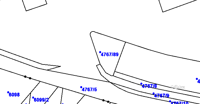 Parcela st. 4767/89 v KÚ Královo Pole, Katastrální mapa