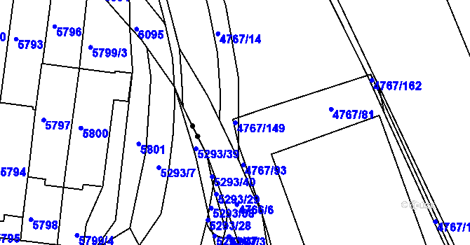 Parcela st. 4767/149 v KÚ Královo Pole, Katastrální mapa
