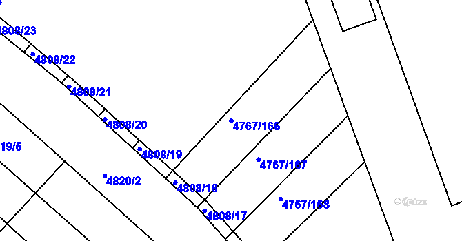 Parcela st. 4767/166 v KÚ Královo Pole, Katastrální mapa