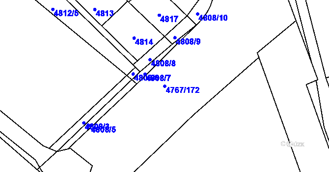Parcela st. 4767/172 v KÚ Královo Pole, Katastrální mapa