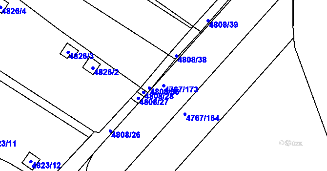 Parcela st. 4767/173 v KÚ Královo Pole, Katastrální mapa
