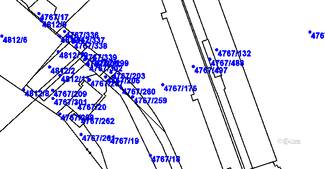 Parcela st. 4767/176 v KÚ Královo Pole, Katastrální mapa