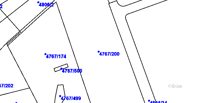 Parcela st. 4767/200 v KÚ Královo Pole, Katastrální mapa