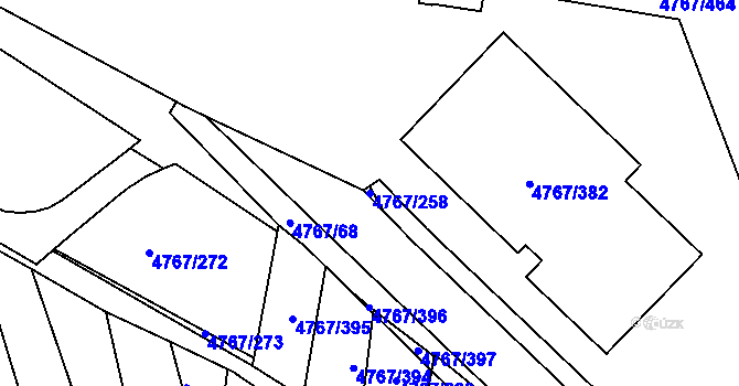 Parcela st. 4767/258 v KÚ Královo Pole, Katastrální mapa