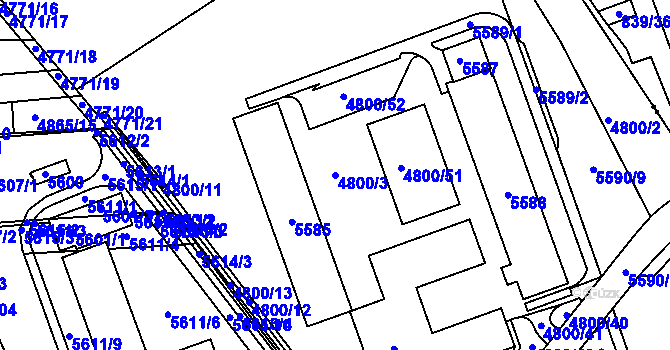 Parcela st. 4800/3 v KÚ Královo Pole, Katastrální mapa