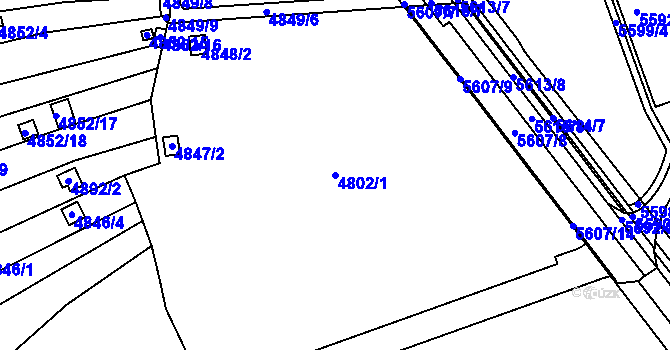 Parcela st. 4802/1 v KÚ Královo Pole, Katastrální mapa