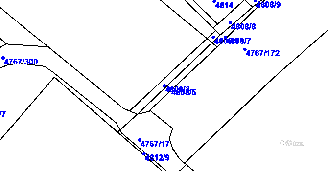 Parcela st. 4808/3 v KÚ Královo Pole, Katastrální mapa