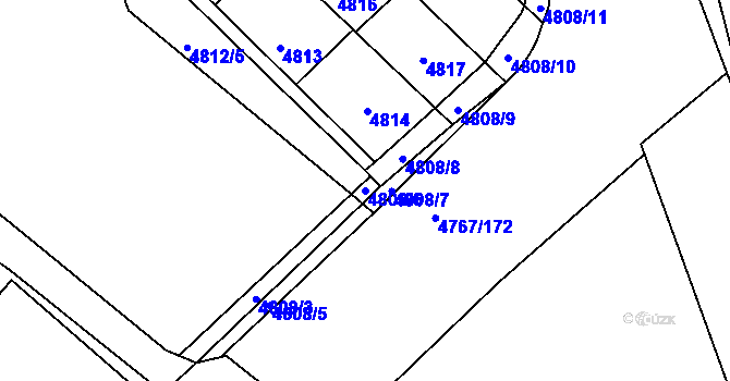 Parcela st. 4808/6 v KÚ Královo Pole, Katastrální mapa