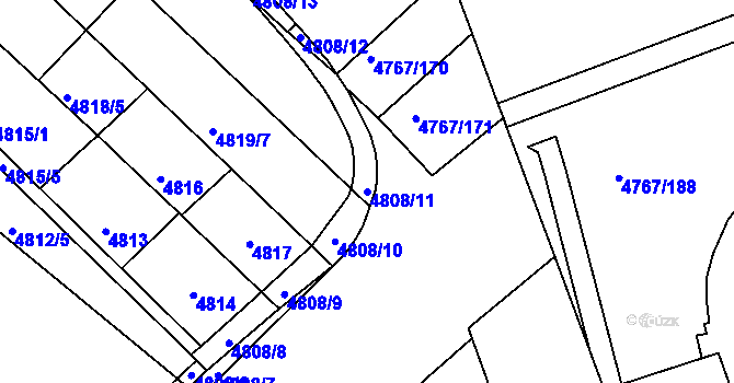 Parcela st. 4808/11 v KÚ Královo Pole, Katastrální mapa