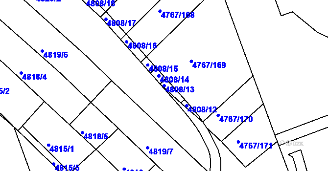 Parcela st. 4808/13 v KÚ Královo Pole, Katastrální mapa