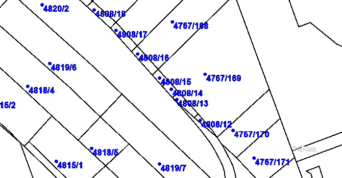 Parcela st. 4808/14 v KÚ Královo Pole, Katastrální mapa