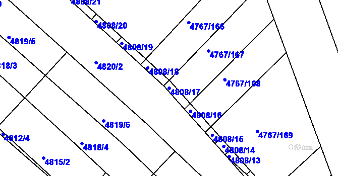 Parcela st. 4808/17 v KÚ Královo Pole, Katastrální mapa