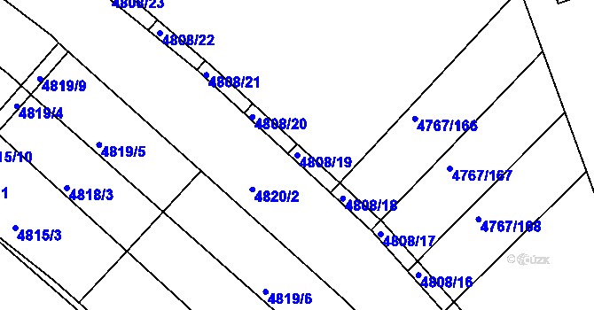Parcela st. 4808/19 v KÚ Královo Pole, Katastrální mapa