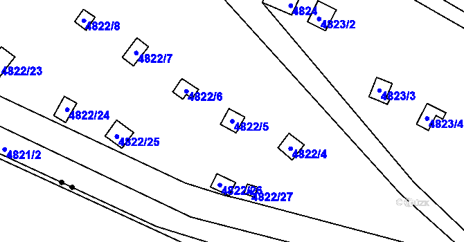 Parcela st. 4822/5 v KÚ Královo Pole, Katastrální mapa