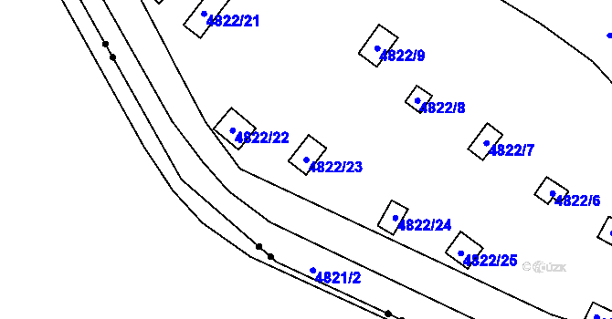 Parcela st. 4822/23 v KÚ Královo Pole, Katastrální mapa