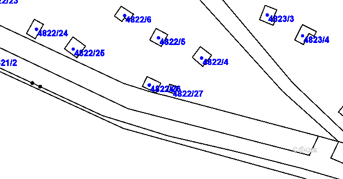 Parcela st. 4822/27 v KÚ Královo Pole, Katastrální mapa