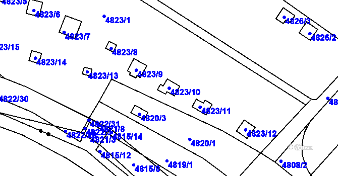 Parcela st. 4823/10 v KÚ Královo Pole, Katastrální mapa