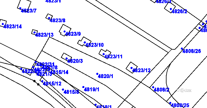 Parcela st. 4823/11 v KÚ Královo Pole, Katastrální mapa